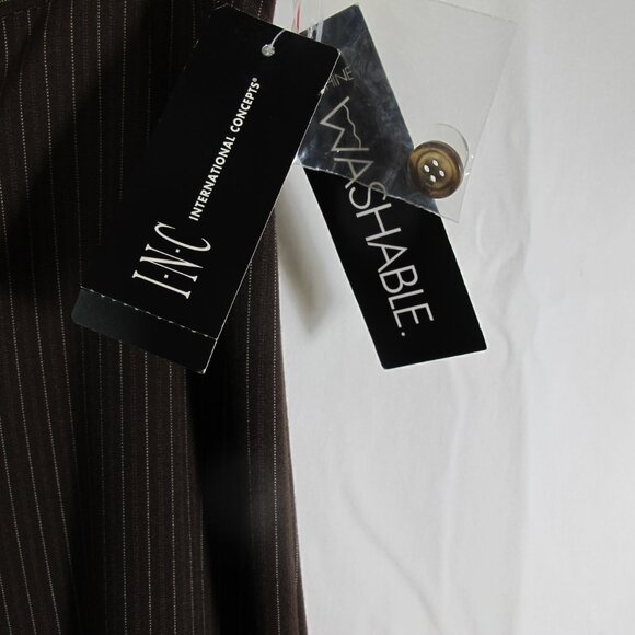 Trousers, New/ INC INTERNATIONAL CONCEPT/Tags/Size 8, Brown Pinstripe, Washable - Picture 5 of 9
